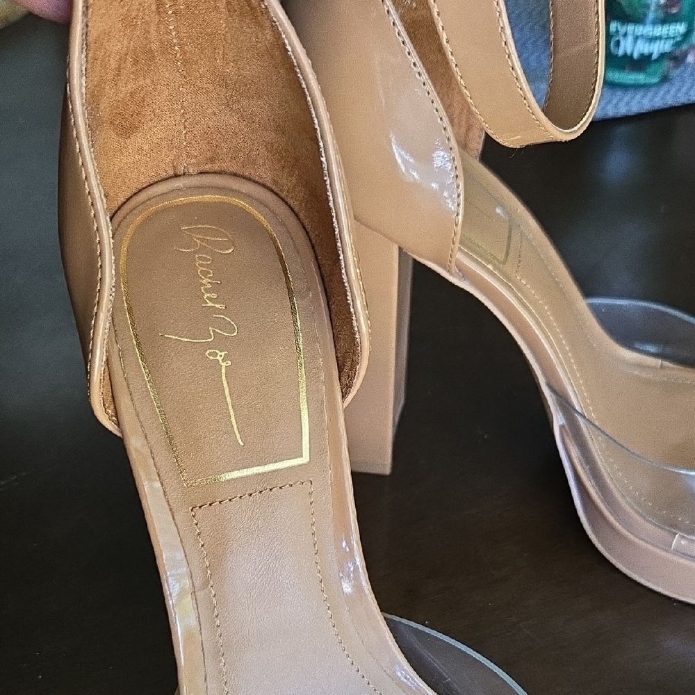 Rachel Zoe Beige Block Heel Sandals